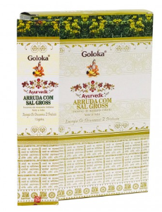 GOLOKA AYURVEDIC ARRUDA C/ SAL - Incenso Indiano de Massala (valor unitário)