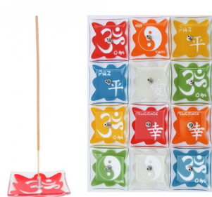 Incensário de vidro oriental - Unid.