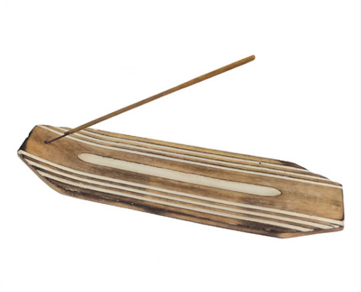 INCENSÁRIO CANOA EM MADEIRA
