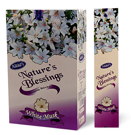 Incenso Nikhil's Nature's Blessings - White Musk - Almíscar Branco