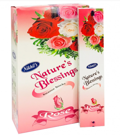 Nature's Blessings Rose - Incenso Indiano (unitario) - ROSAS - Transmite Amor