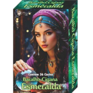 Baralho Cigana Esmeralda com 36 lâminas.